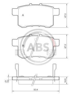 Гальмівні колодки, дискове гальмо (набір) A.B.S. 37756