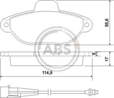 Гальмівні колодки, дискове гальмо (набір) A.B.S. 37896