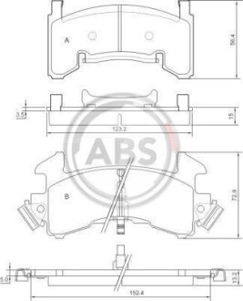 Гальмівні колодки, дискове гальмо (набір) A.B.S. 38154