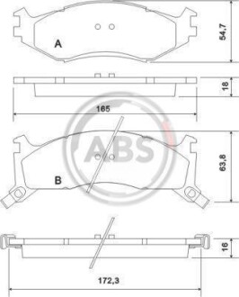 Гальмівні колодки, дискове гальмо (набір) A.B.S. 38521