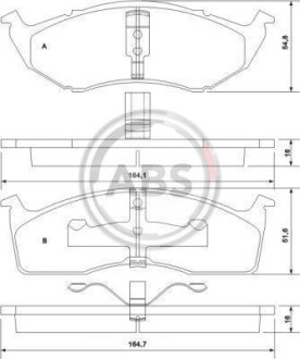 Гальмівні колодки, дискове гальмо (набір) A.B.S. 38591