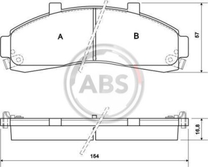 Гальмівні колодки, дискове гальмо (набір) A.B.S. 38652