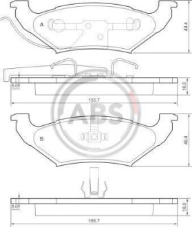 Гальмівні колодки, дискове гальмо (набір) A.B.S. 38715