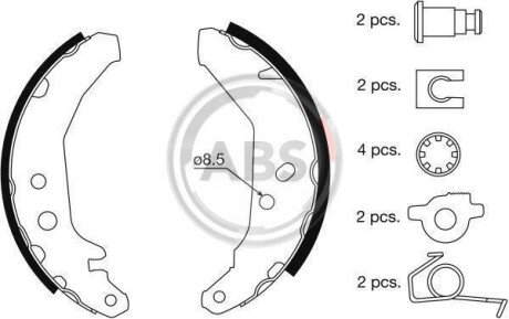 Гальмівні колодки (набір) A.B.S. 8855 (фото 1)