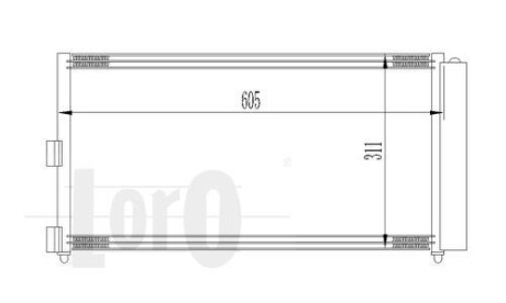 Радіатор кондиціонера Doblo 1.3/1.9 JTD/D Multijet 03- Abakus 016-016-0016