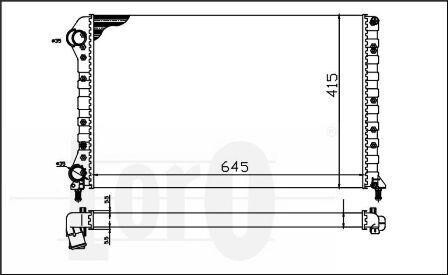 Радіатор, 1.9D/1.4i/1.6i 01- -AC (700x306x26) Abakus 0160170019