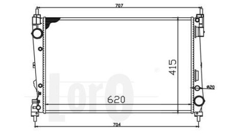 Радіатор води Doblo/Combo 1.3/1.6/2.0 D Multijet 10- Abakus 037-017-0071