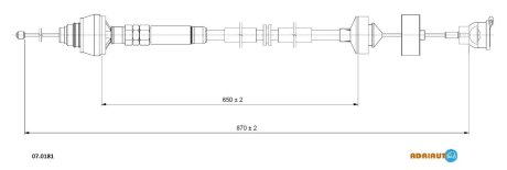 Трос зчеплення CIROEN/PEUGEOT Berlingo/Partner all gear BE4R "1,6-1,9D "07>> ADRIAUTO 070181