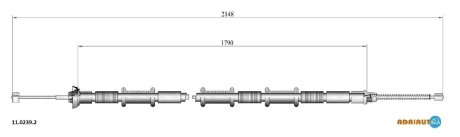 Трос гальма стоянки задній правий FIAT DOBLO 00-09 ADRIAUTO 11.0239.2