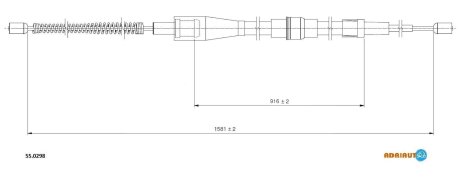 Трос ручного гальма ADRIAUTO 550298 (фото 1)