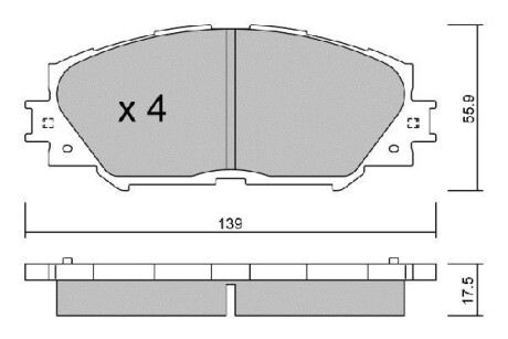 Гальмівні колодки, комплект AISIN BPTO-1007