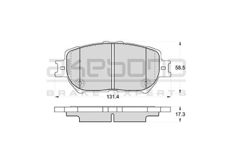 Тормозные колодки передние Lexus RX300,RX330 3.0I,3.3I 24V AKEBONO AN-671K