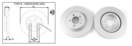 Диск тормозной передний (кратно 2) LAND ROVER RANGE ROVER SPORT (LW_) (04/13-) APPLUS APLUS 61453AP