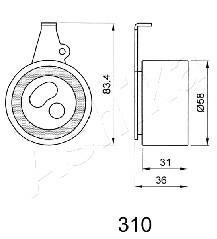 Устройство для натяжения ремня, ремень ГРМ ASHIKA 45-03-310