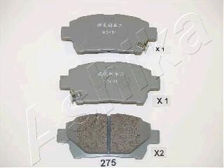 Гальмівні колодки, дискове гальмо (набір) ASHIKA 5002275