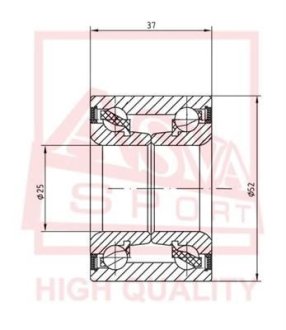 ПОДШИПНИК СТУПИЧНЫЙ ЗАДНИЙ (NISSAN NOTE E11E 2005-) ASVA DAC25520037