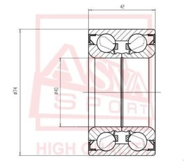 ПОДШИПНИК СТУПИЧНЫЙ 40X74X42X42 (TOYOTA COROLLA AE100/EE100/CE100 1991-199) ASVA DAC40740042