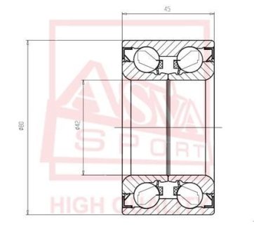 ПОДШИПНИК СТУПИЧНЫЙ ПЕРЕДНИЙ 42X80X45 (MAZDA 626 GE 1991-1997) ASVA DAC42800045