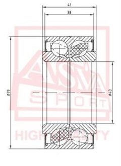 ПОДШИПНИК СТУПИЧНЫЙ ПЕРЕДНИЙ (43X79X41X38) (HONDA CR-V RD1/RD2 1997-2001 HONDA HR-V GH1/GH2/GH3/GH4 1998-) ASVA DAC43790041-38