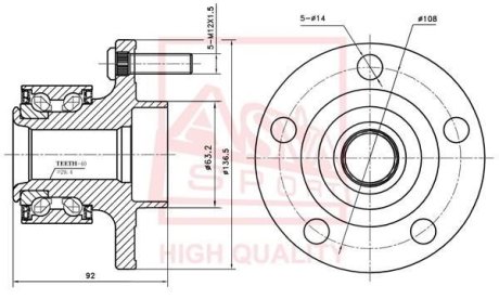 СТУПИЦА ПЕРЕДНЯЯ (FORD FOCUS CB4 2008-2011) ASVA FDWH-CBF