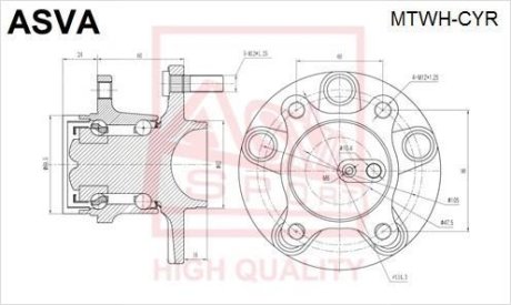 СТУПИЦА ЗАДНЯЯ (MITSUBISHI LANCER CY2A/CY3A/CY4A 2007-) ASVA MTWH-CYR