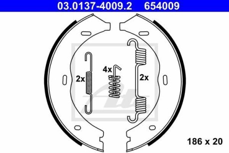 Гальмівні колодки ручного гальма ATE 03013740092