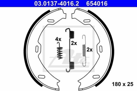 Гальмівні колодки, барабанні ATE 03013740162