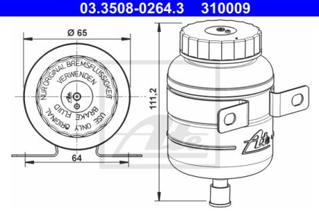 Компенсационный бак, тормозная жидкость ATE 03350802643