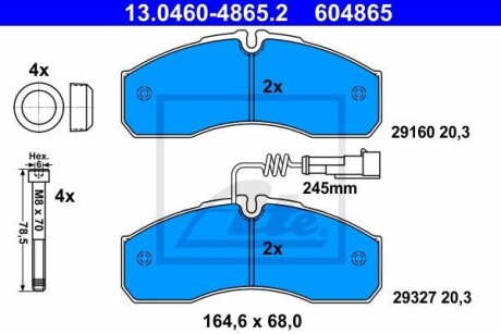 Гальмівні колодки NT400 CABSTAR (F24M) ATE 13046048652