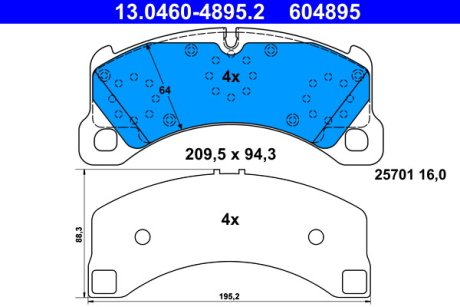 Колодки тормозные ATE 13.0460-4895.2