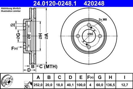 Гальмівні диски SWIFT V (AZ), 01.17- ATE 24012002481