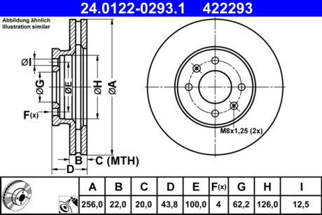 Диск гальмівнийPRZOD KIA RIO 17- 14 CALI ATE 24012202931