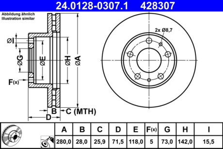 Гальмівні диски JUMPER II Platforma ATE 24012803071