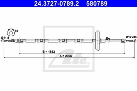 Трос ручного гальма ATE 24372707892