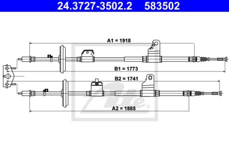 Трос стояночного гальма ATE 24372735022