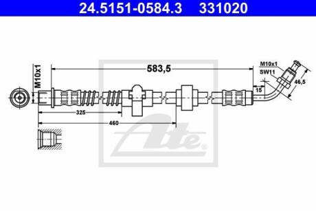 Шланг гальмівний ATE 24515105843 (фото 1)