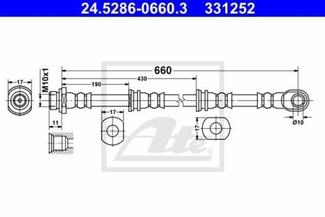 Шланг гальмівний ATE 24528606603