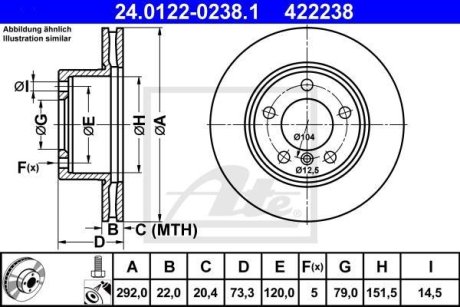 Гальмівний диск ATE 422238