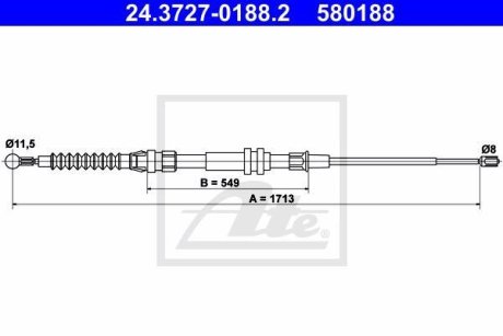 Трос ручного гальма ATE 580188