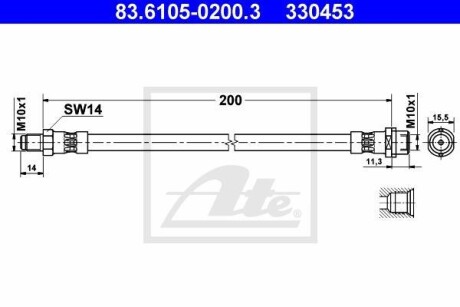 Шланг гальмівний ATE 83610502003