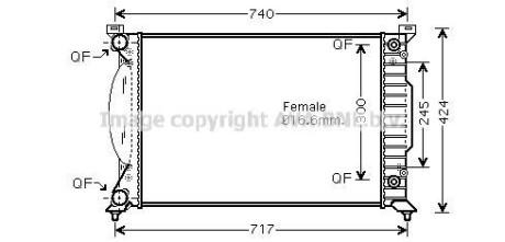 Радіатор, охолодження двигуна AVA COOLING AI2202