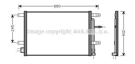 Радиатор кондиционера Audi A4 04&gt;08 AVA AVA COOLING AI5238 (фото 1)