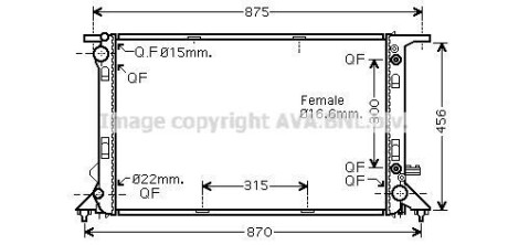 Радіатор охолодження двигуна AVA COOLING AIA2291