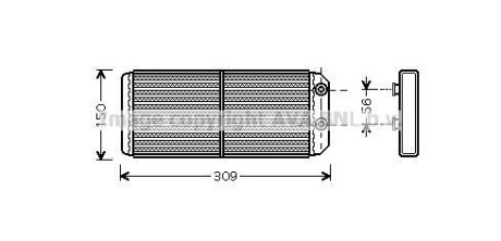 Радіатор пічки AVA COOLING AU6180