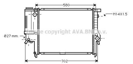 Радіатор, охолодження двигуна AVA COOLING BW2121