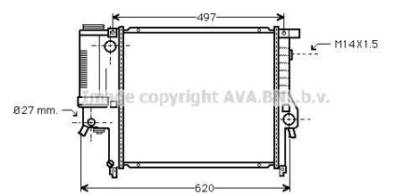 Радіатор, охолодження двигуна AVA COOLING BW2124