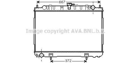 Радіатор, охолодження двигуна AVA COOLING DN2241