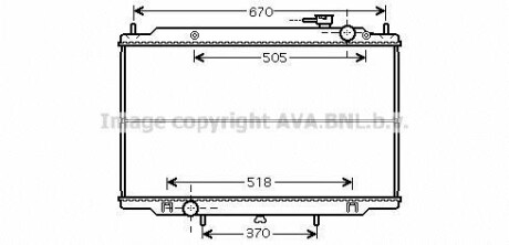 Радиатор охлаждения двигателя NISSAN PICKUP D22-NP300 98+ (AVA) AVA COOLING DN2266