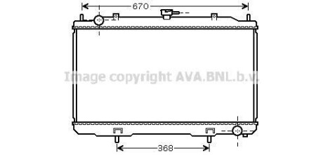 Радіатор, охолодження двигуна AVA COOLING DN2324