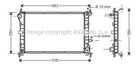 Радиатор охлаждения двигателя FOCUS 14/6/8 MT +AC 98-05 (Ava) AVA COOLING FD2264